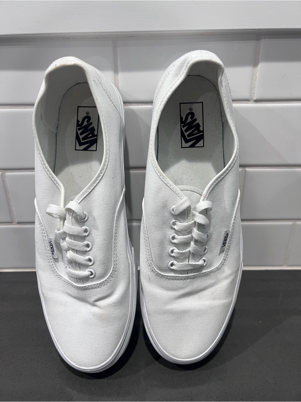 Vans White Canvas Low-Top Sneakers